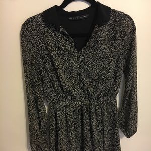 Zara Basic Animal Print Long Sleeve Dress